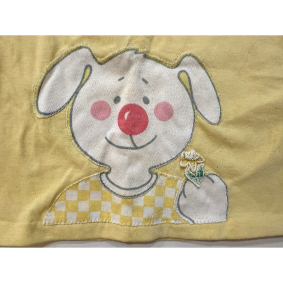 Vintage Carter's Shirt 24 Months Yellow Puppy Graphic Made in USA Baby Tee Top - Picture 2 of 4